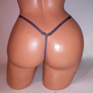 Victoria Secret Panty XL Thong V String Gray Solid Very Sexy New